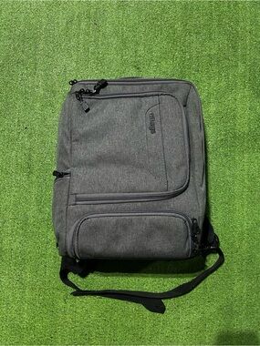 eBags Gray Professional Slim Laptop Backpack Heathered Graphite Travel Nylon Bag